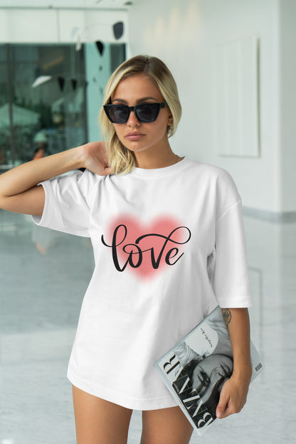 Love Graphic Printed  Unisex Oversized T-shirt D117