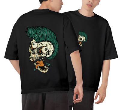 Skull Graphic Printed  Unisex Oversized T-shirt D068