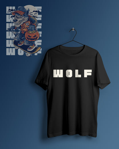 Wolf Graphic Printed  Unisex Oversized T-shirt D087