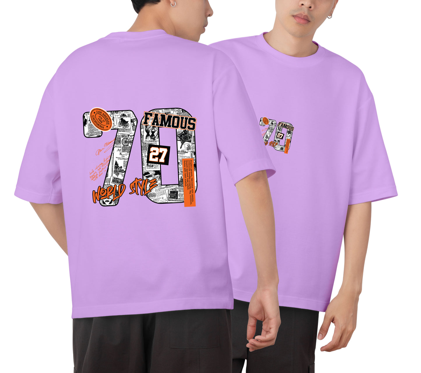 Famous 70 Graphic Printed  Unisex Oversized T-shirt D083