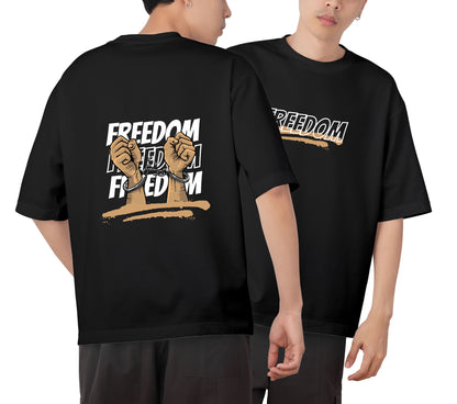 Freedom Graphic Printed  Unisex Oversized T-shirt D102