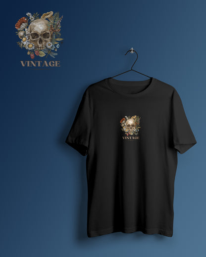 Vintage Skull Graphic Printed  Unisex Oversized T-shirt D108