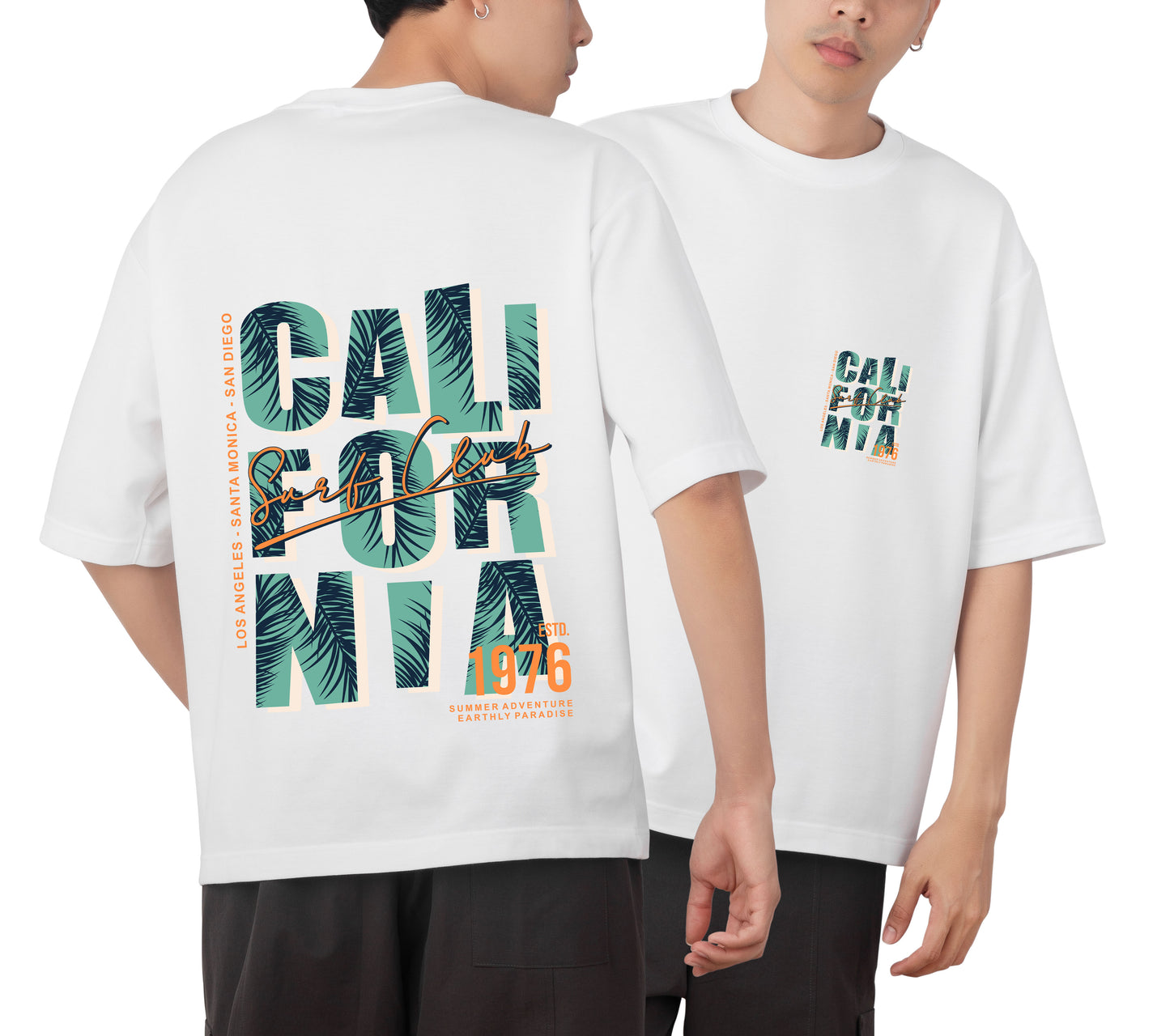 California Graphic Printed  Unisex Oversized T-shirt D046