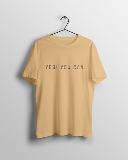 Yes You Can Graphic Printed  Unisex Oversized T-shirt D080