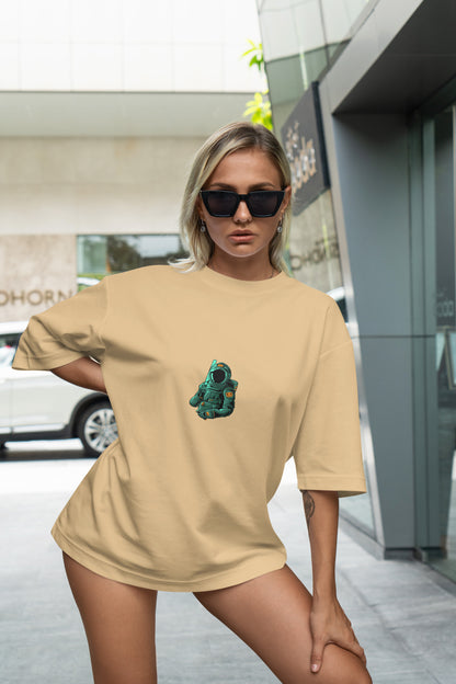 Astronaut Graphic Printed  Unisex Oversized T-shirt D059