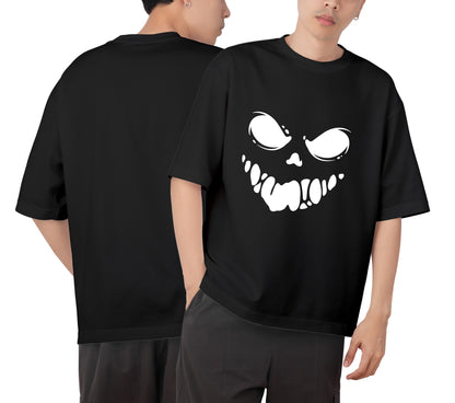 Smiley Face Graphic Printed  Unisex Oversized T-shirt D103
