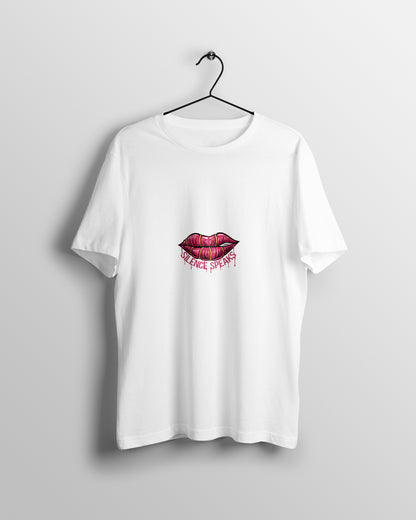 Silence Speaks Graphic Printed  Unisex Oversized T-shirt D074