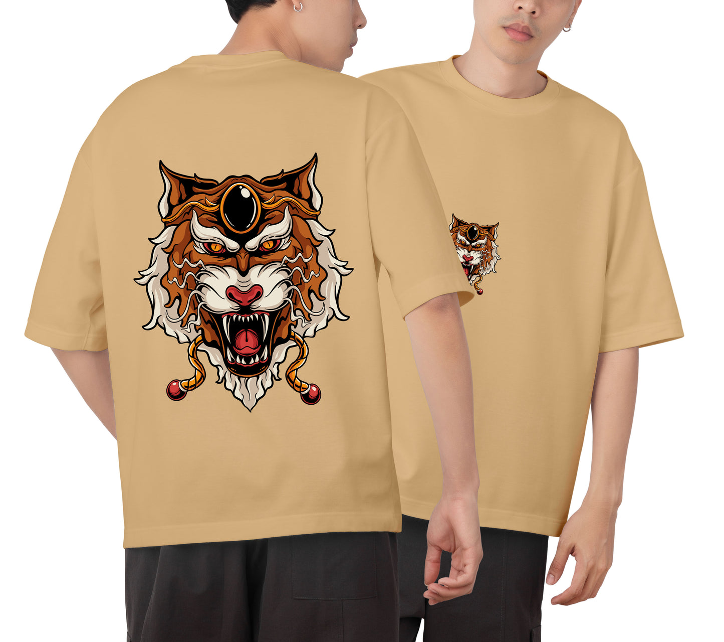 Lion Graphic Printed  Unisex Oversized T-shirt D075