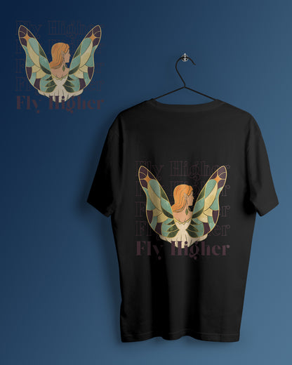 Fly Higher Graphic Printed  Unisex Oversized T-shirt D115