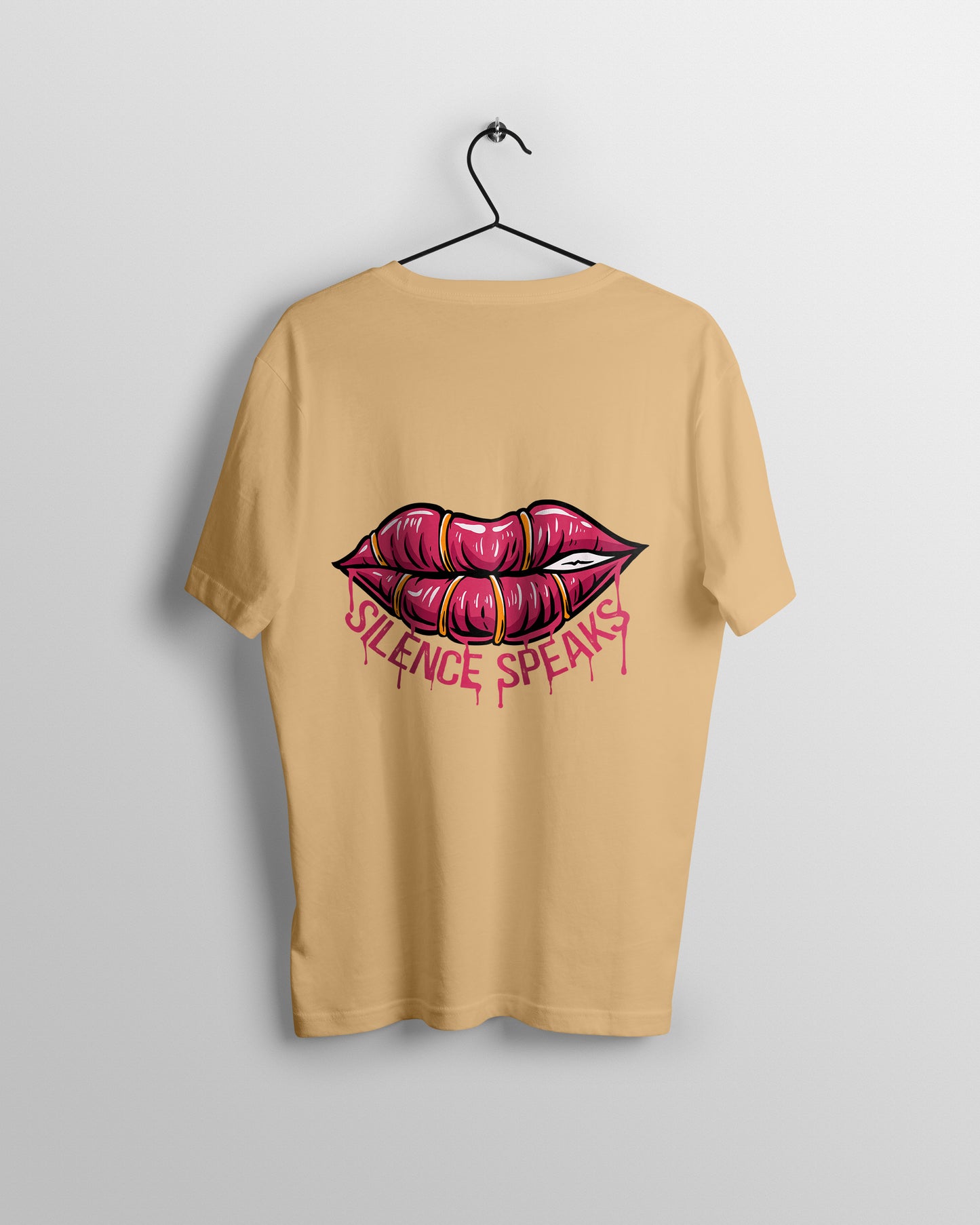 Silence Speaks Graphic Printed  Unisex Oversized T-shirt D074