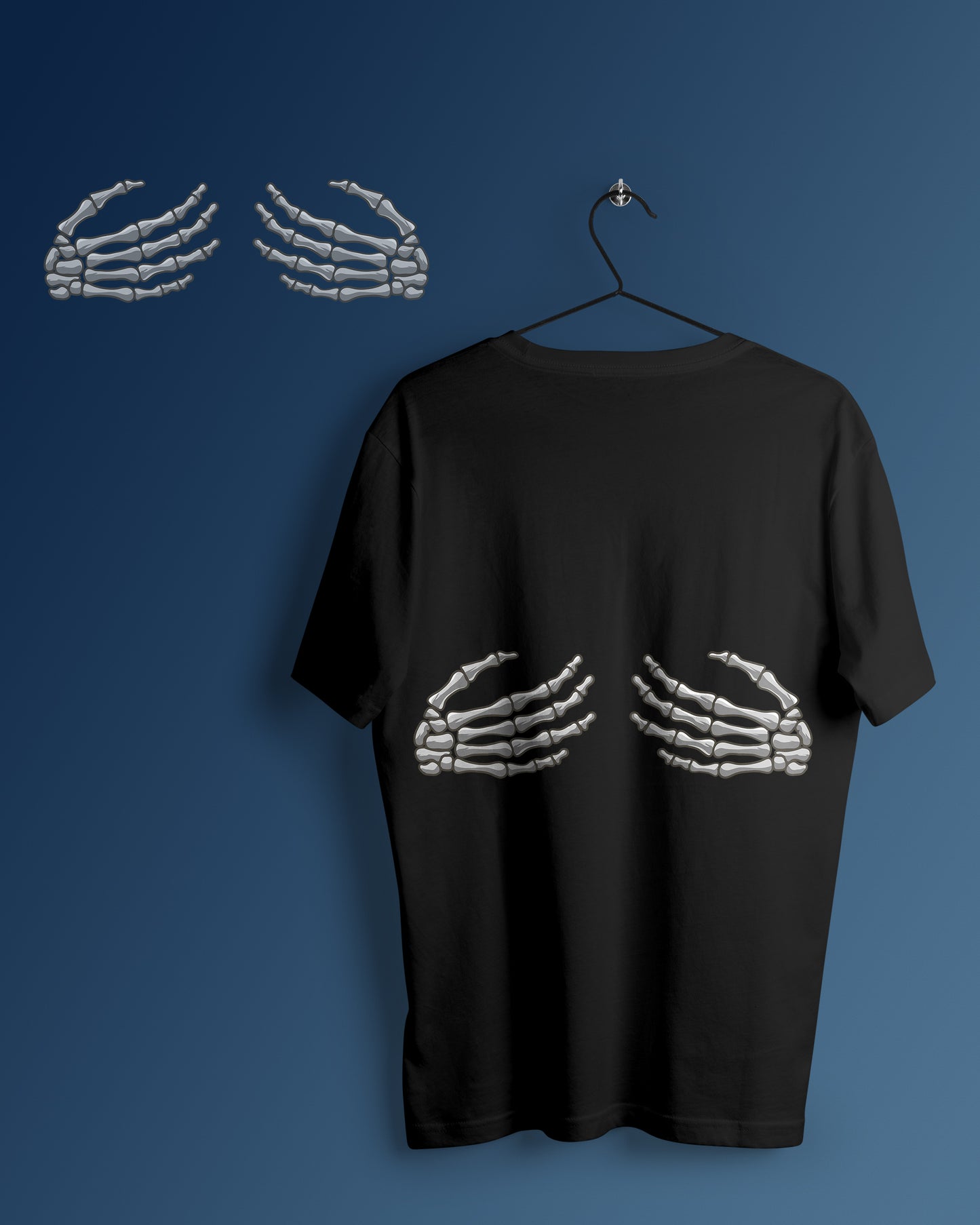 Skull Hand Graphic Printed  Unisex Oversized T-shirt D099