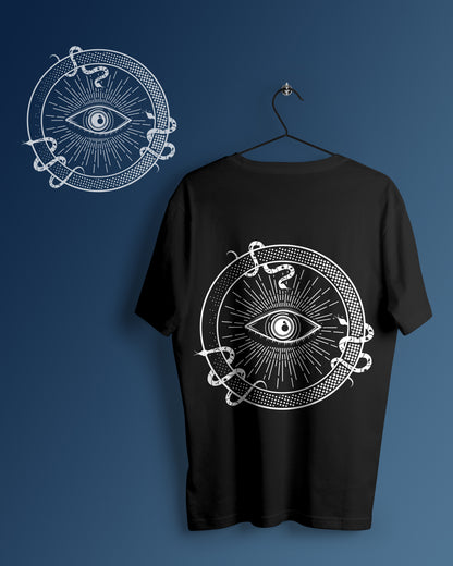 Eye Snake Graphic Printed  Unisex Oversized T-shirt D094
