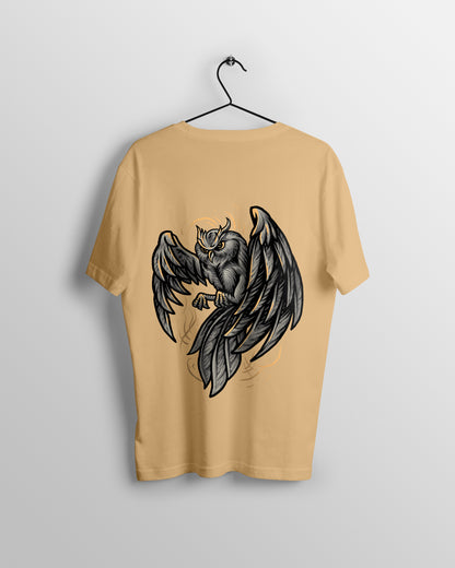 Owl Graphic Printed  Unisex Oversized T-shirt D063