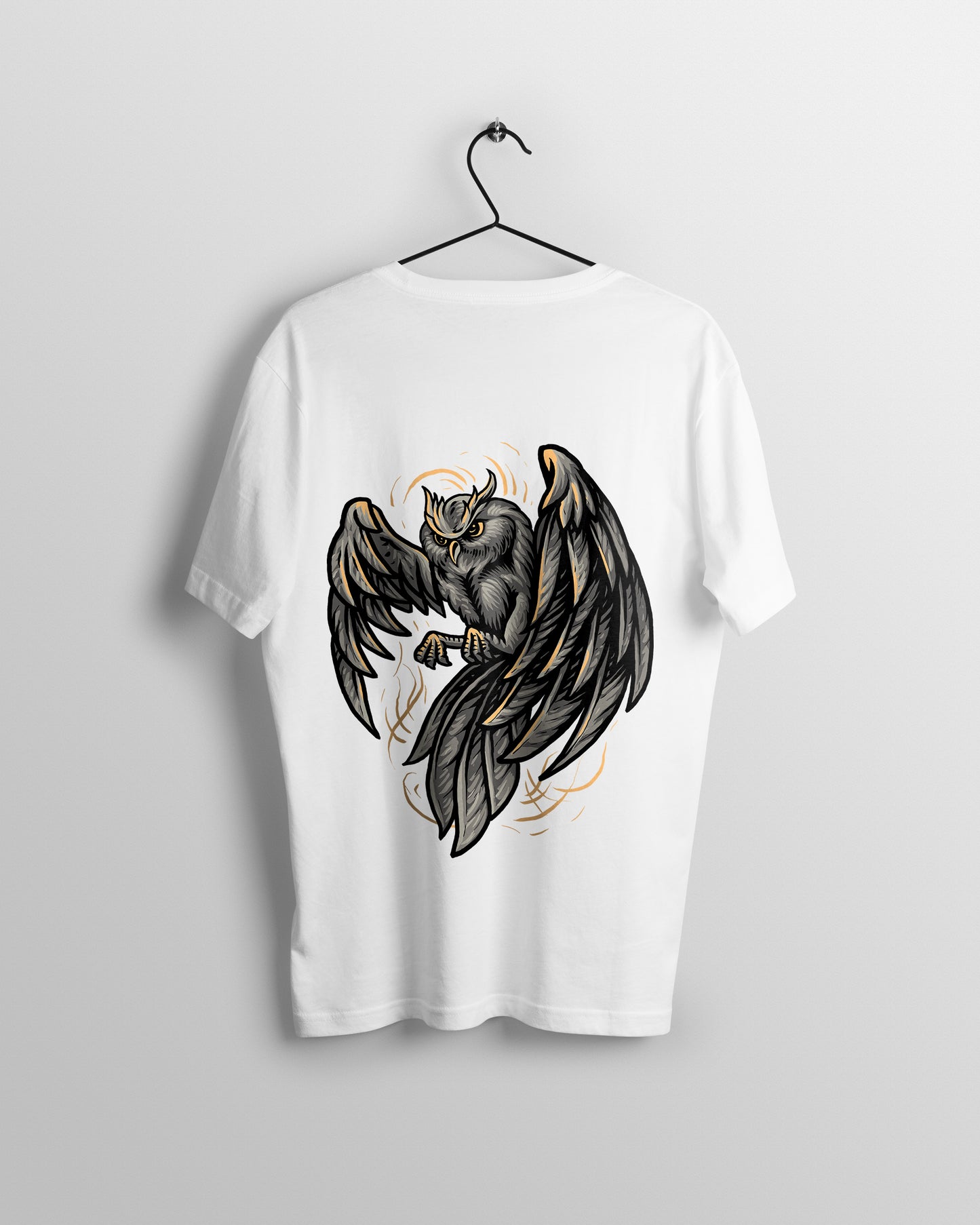 Owl Graphic Printed  Unisex Oversized T-shirt D063