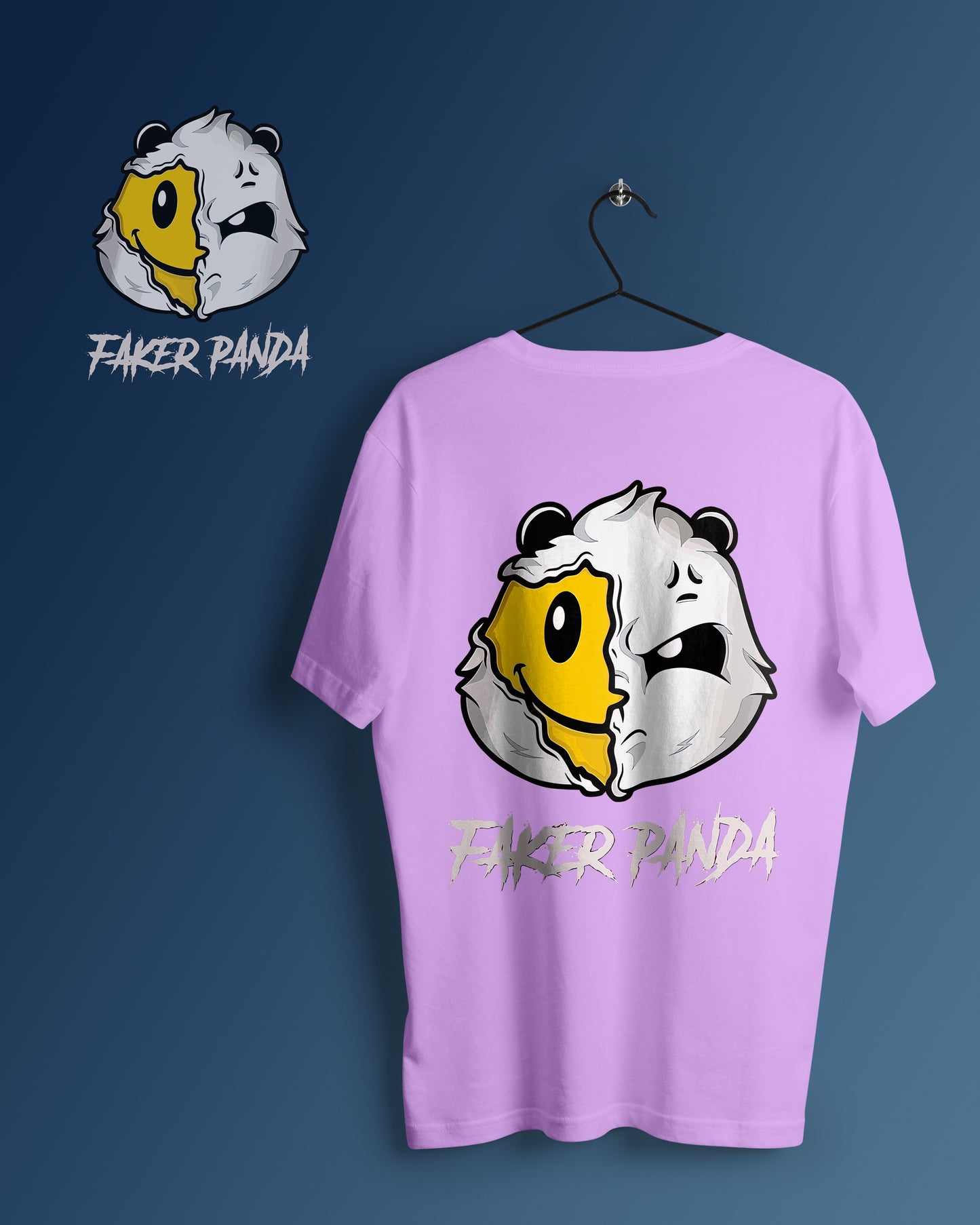 Faker Panda Graphic Printed  Unisex Oversized T-shirt D127