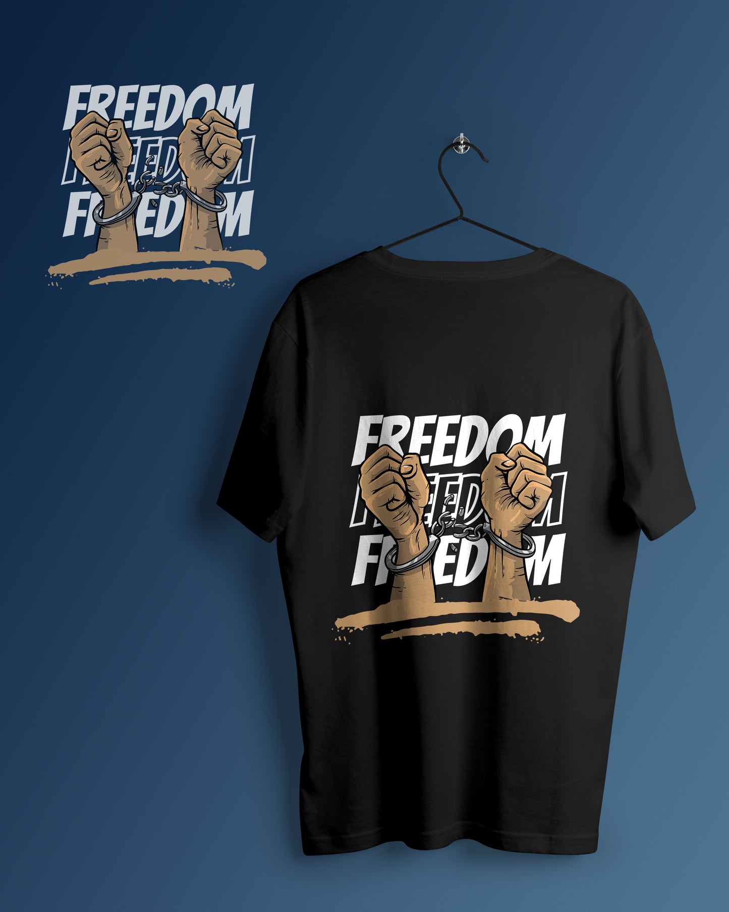 Freedom Graphic Printed  Unisex Oversized T-shirt D102