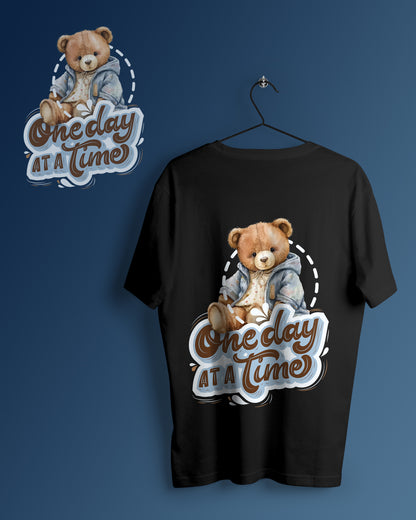 Teddy Graphic Printed  Unisex Oversized T-shirt D093