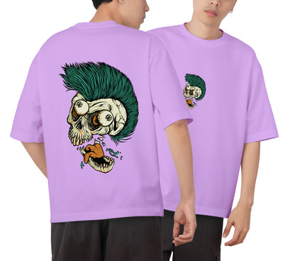 Skull Graphic Printed  Unisex Oversized T-shirt D068