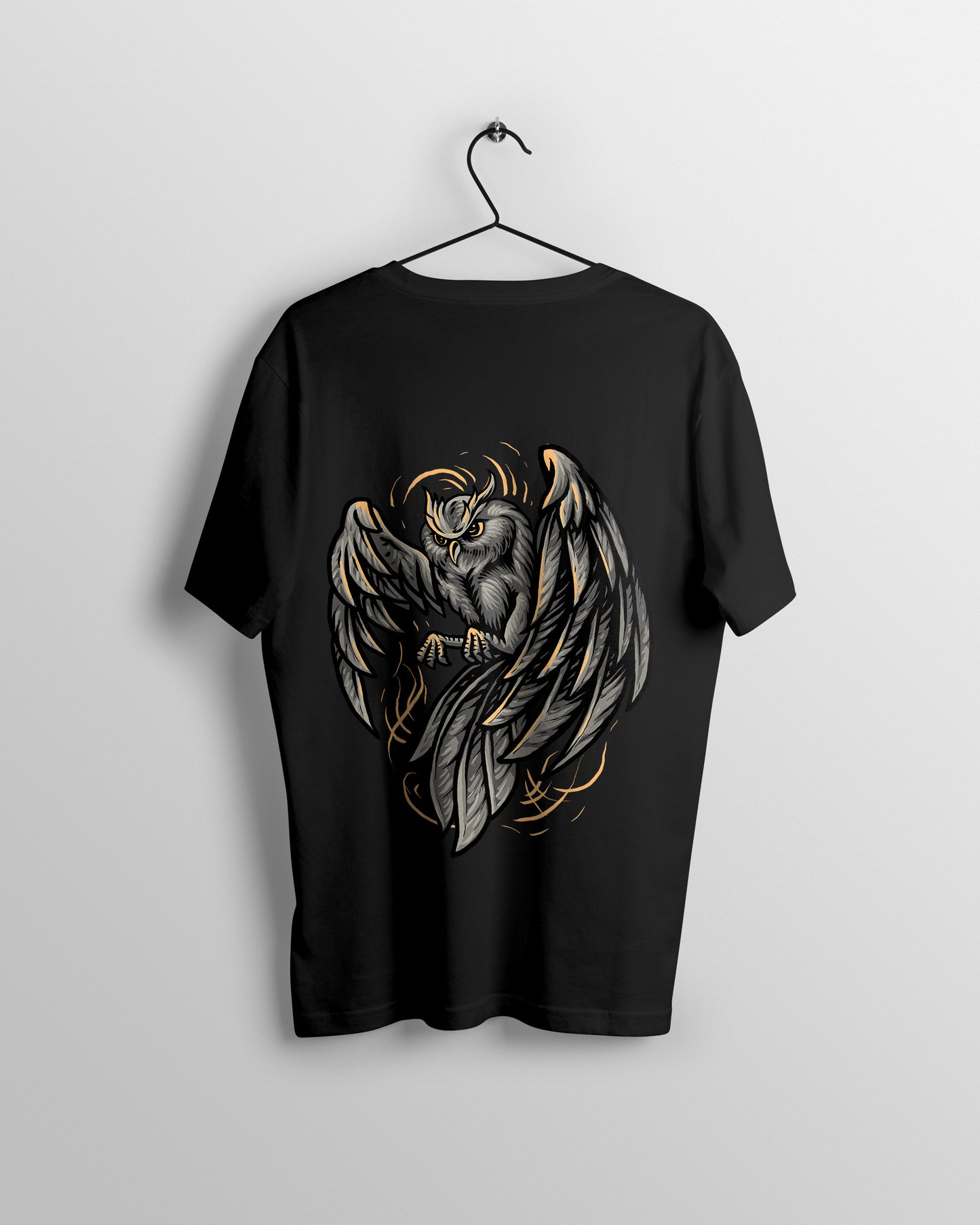 Owl Graphic Printed  Unisex Oversized T-shirt D063