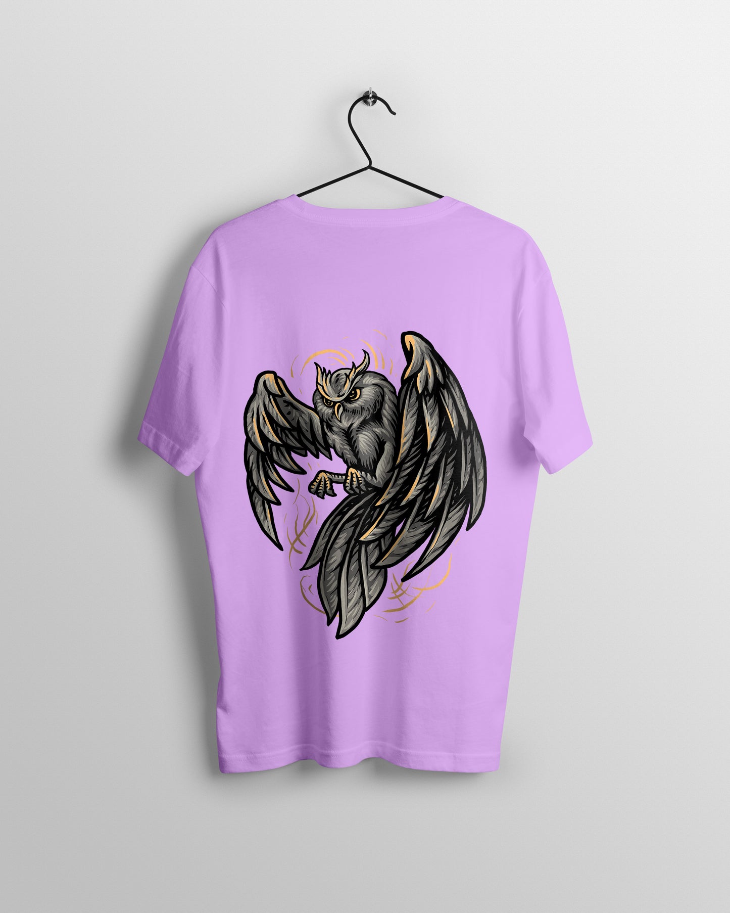 Owl Graphic Printed  Unisex Oversized T-shirt D063