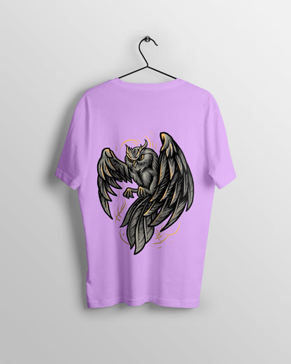 Owl Graphic Printed  Unisex Oversized T-shirt D063