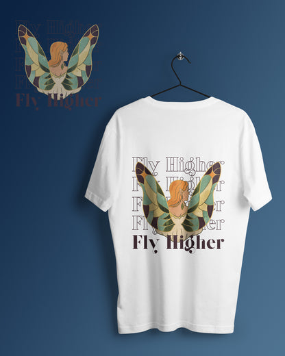 Fly Higher Graphic Printed  Unisex Oversized T-shirt D115