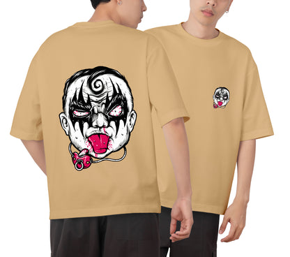 Face Graphic Printed  Unisex Oversized T-shirt D062