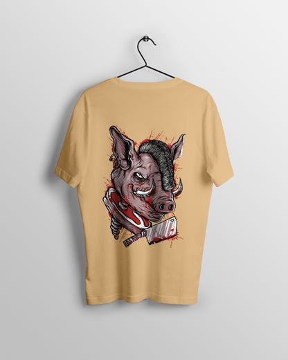 Wolf Graphic Printed  Unisex Oversized T-shirt D070