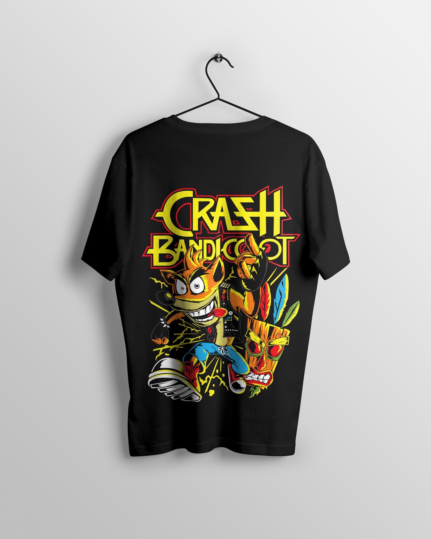 Crash Graphic Printed  Unisex Oversized T-shirt D006