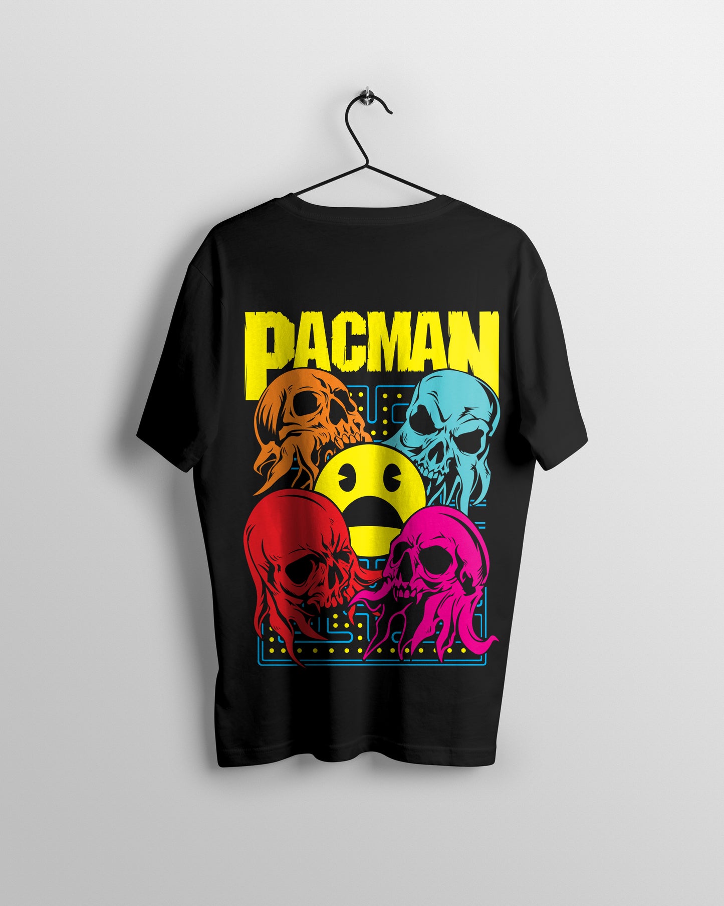 Pacman Graphic Printed  Unisex Oversized T-shirt D009