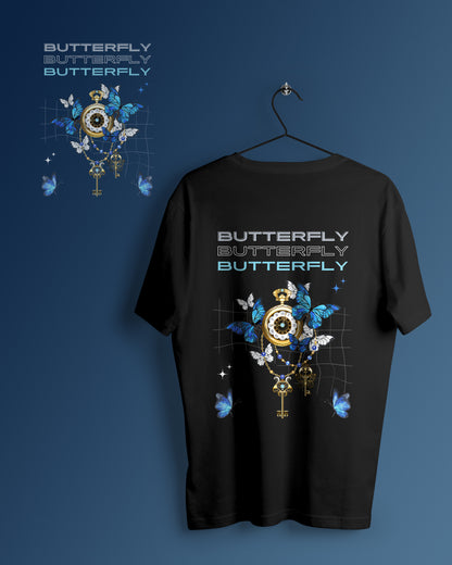 Butterfly Graphic Printed  Unisex Oversized T-shirt D105