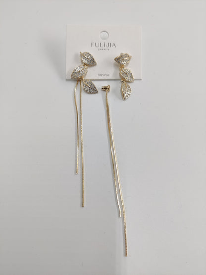 Gold Plated Long Casual Drop Earring for Women 15123