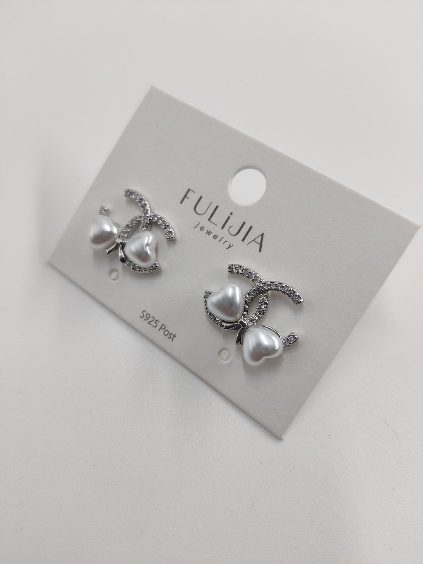 Trendy Korean Earring - stud, heart stud Golden, Silver 15122