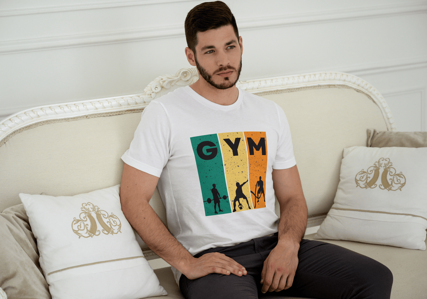 Gym Printed Round Neck Regular Fit Half Sleeve T-Shirt D039
