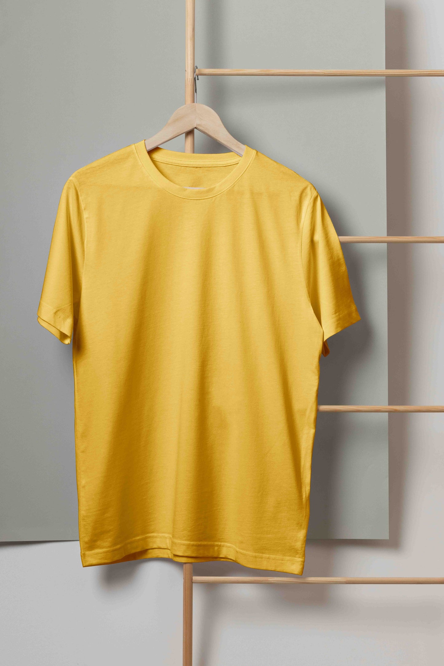 Unisex mustard Yellow Color Round Neck Premium Bio-Wash T-shirt Regular Fit