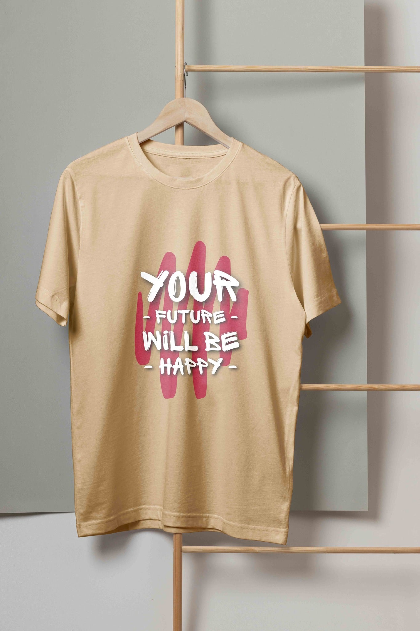 Printed Round Neck Regular Fit Half Sleeve T-Shirt D036