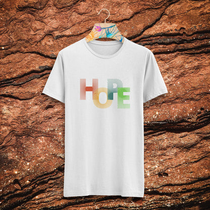 Hope Printed Black/White Round Neck Half Sleeve T-Shirt D054