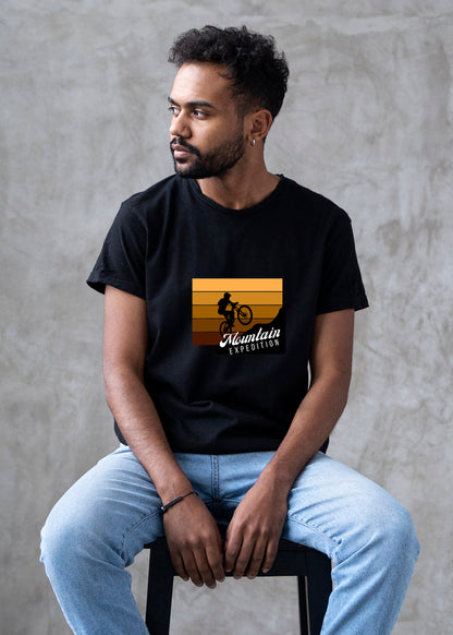 Printed Round Neck Regular Fit Half Sleeve T-Shirt D002