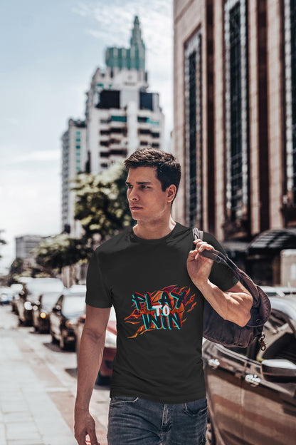 Play to win Printed Round Neck Regular Fit Half Sleeve T-Shirt D004