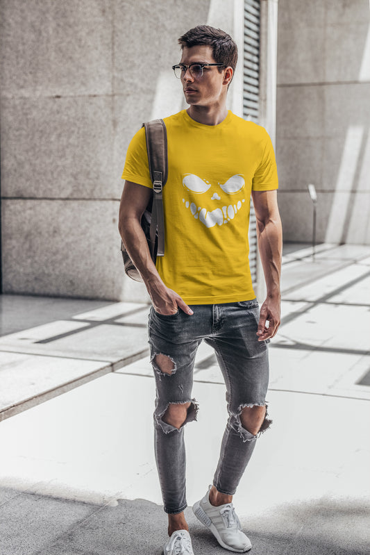 Smile Printed Round Neck Regular Fit Half Sleeve T-Shirt D010