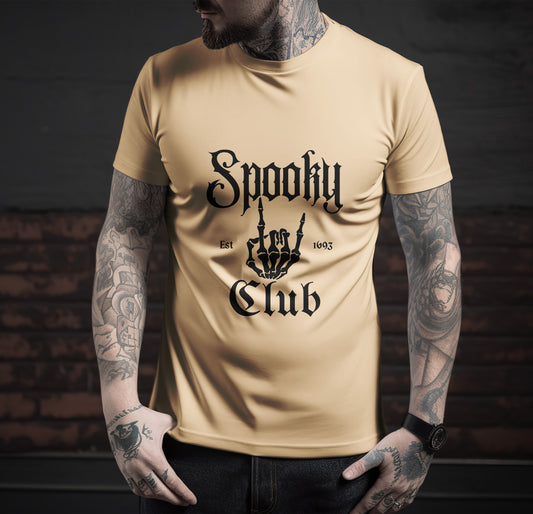 Spooky Black Printed Round Neck Regular Fit Half Sleeve T-Shirt D029