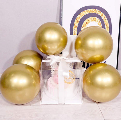 12 Inch (25/50 pcs) Golden Color Latex Chrome Balloon for Birthday And Other Special Occasion
